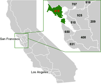Area Code 415 Location Map – Map Of The World